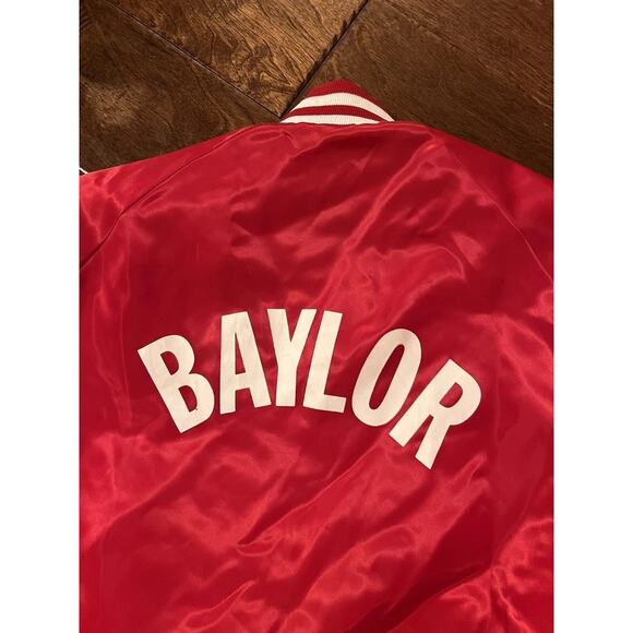 VTG Nasco Medium Red Baylor Quilted Snap Front Varsity‎ Jacket Vintage RARE - Picture 5 of 9